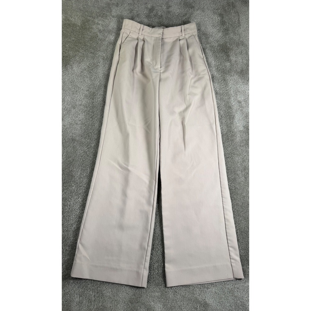Abercrombie & Fitch Wide Leg Sloan Trousers Beige Tan Size 4 27 High Rise